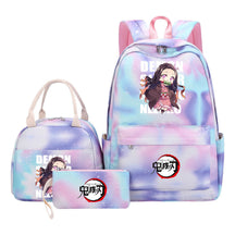 Cartoon Fashion Youth Student Girls School Bag Lunch Bag Three Piece Set Backpack