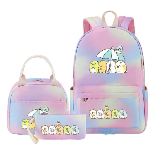 Game Corner Biology Student Girls School Bag Lunch Bag Three Piece Set Backpack Set