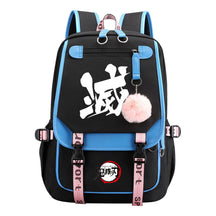 Japanese Cartoon Fashion Usb Youth Student Backpack With Casual Woven Strap Flip Back Backpack