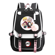 Cartoon Fashion Usb Student Backpack With Casual Woven Strap Flip Back Backpack