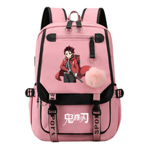 Cartoon Fashion Usb Youth School Bag For Boys And Girls Casual Ribbon Flip Backpack