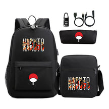 Naruto Usb Password Lock Year Student School Bag Three Piece Set Backpack Set