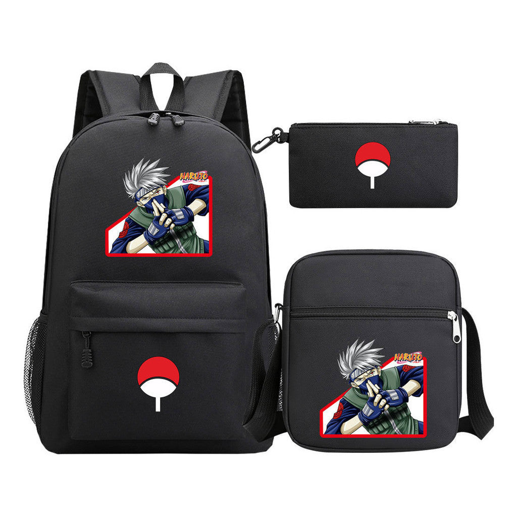 Anime Naruto Starry Sky Youth School Bag Three Piece Set For Men And Women Backpack Set