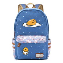 Cartoon Lazy Egg Printed Youth Student School Bag Fragmented Flower Boys And Girls Backpack