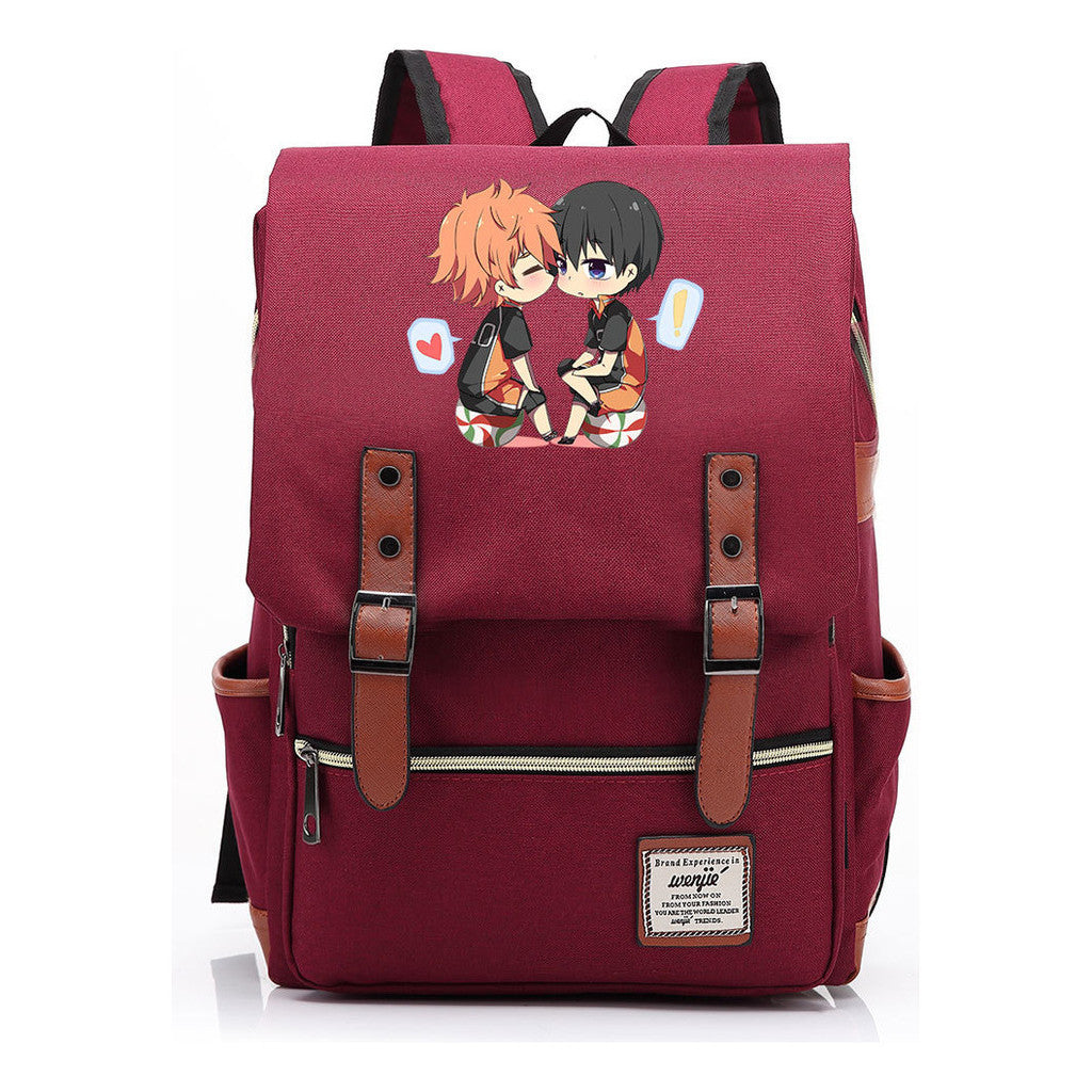 Volleyball Youth Printed Student School Bag Casual Belt Buckle Classic Backpack