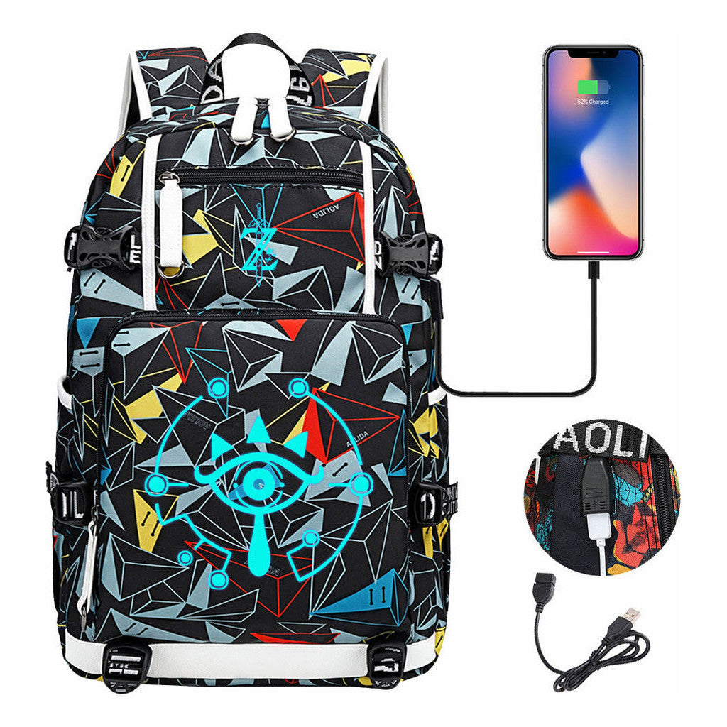 Legend Of Zelda Usb Youth Student Backpack For Men And Women's Leisure Travel Backpack