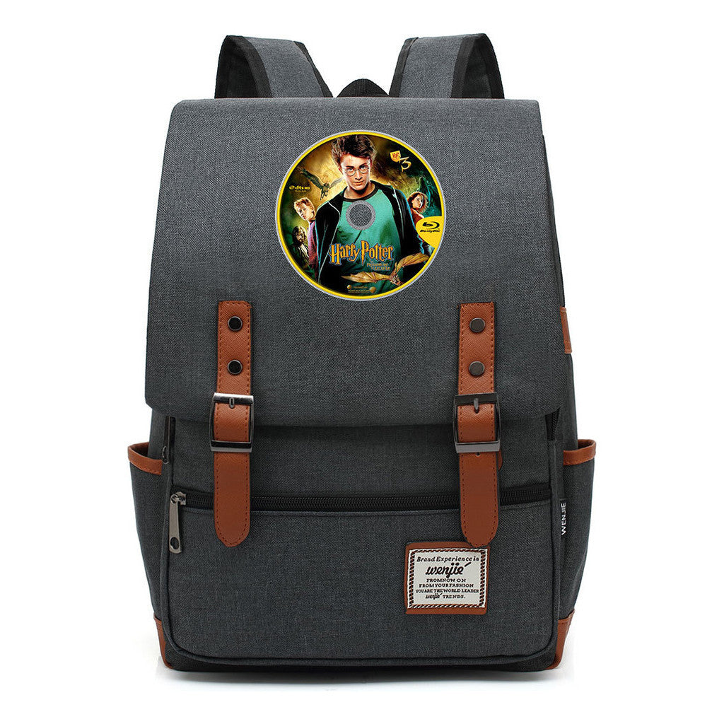 School Of Witchcraft And Wizardry Printed Youth School Bag Casual Belt Buckle Classic Backpack