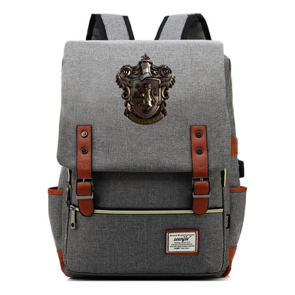 Academy Of Magic Teen Student School Bag Usb Casual Belt Buckle Backpack