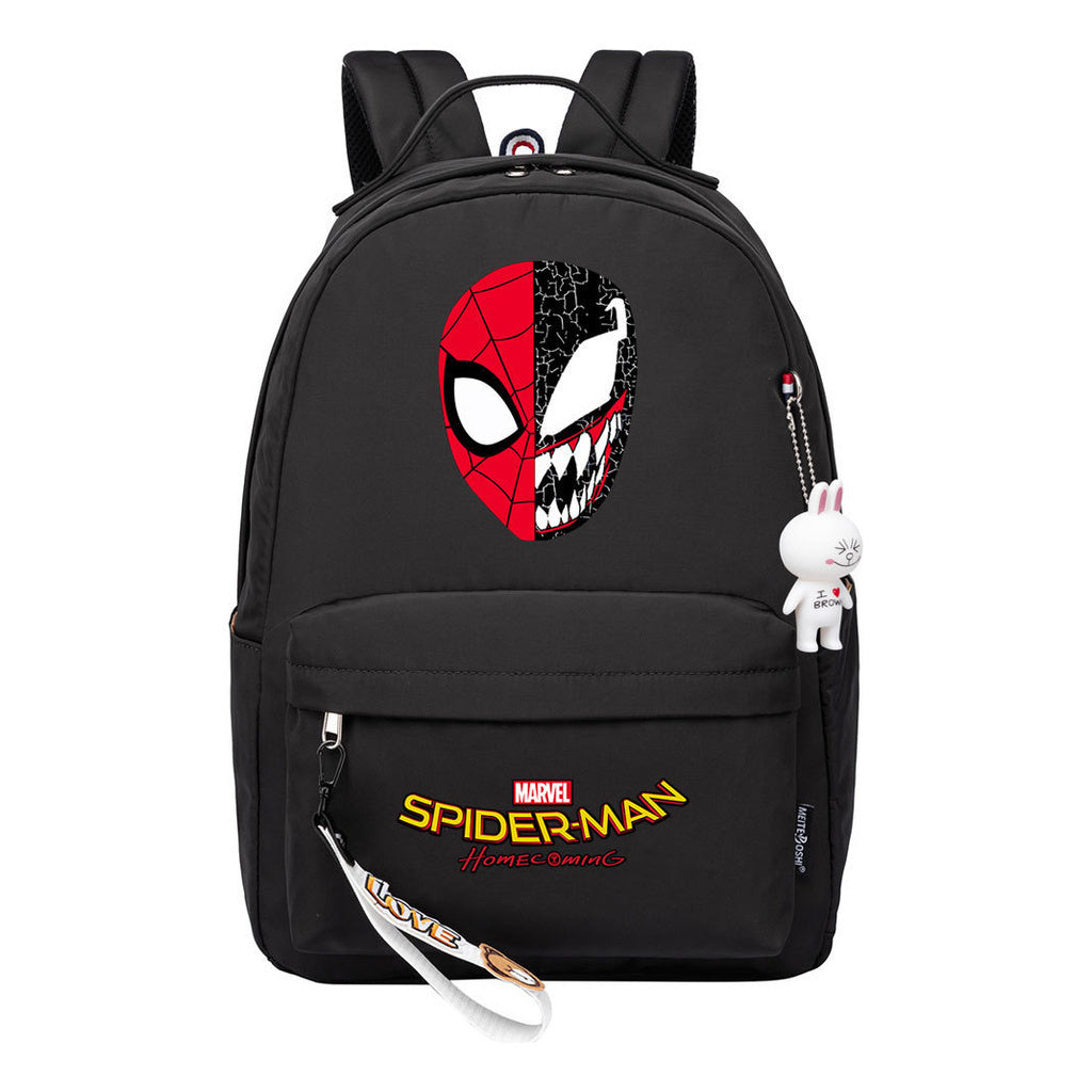 Superhero printed student backpack for boys and girls, casual travel bag with backpacks