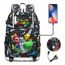 Super Mario Printed Teenage Student Backpack With Large Capacity Leisure Travel Backpack