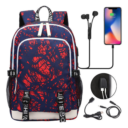 Usb Youth Primary And Secondary School Student Backpack For Men And Women's Leisure Sports Backpack