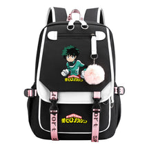 My Heroes Academy Usb Student Backpack, Casual Woven Strap Flip Back Backpack
