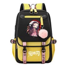 Cartoon Fashion Usb Student Backpack With Casual Woven Strap Flip Back Backpack
