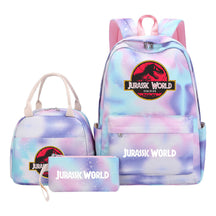Jurassic Park Dinosaur Student School Bag Lunch Bag Three Piece Set Backpack Set