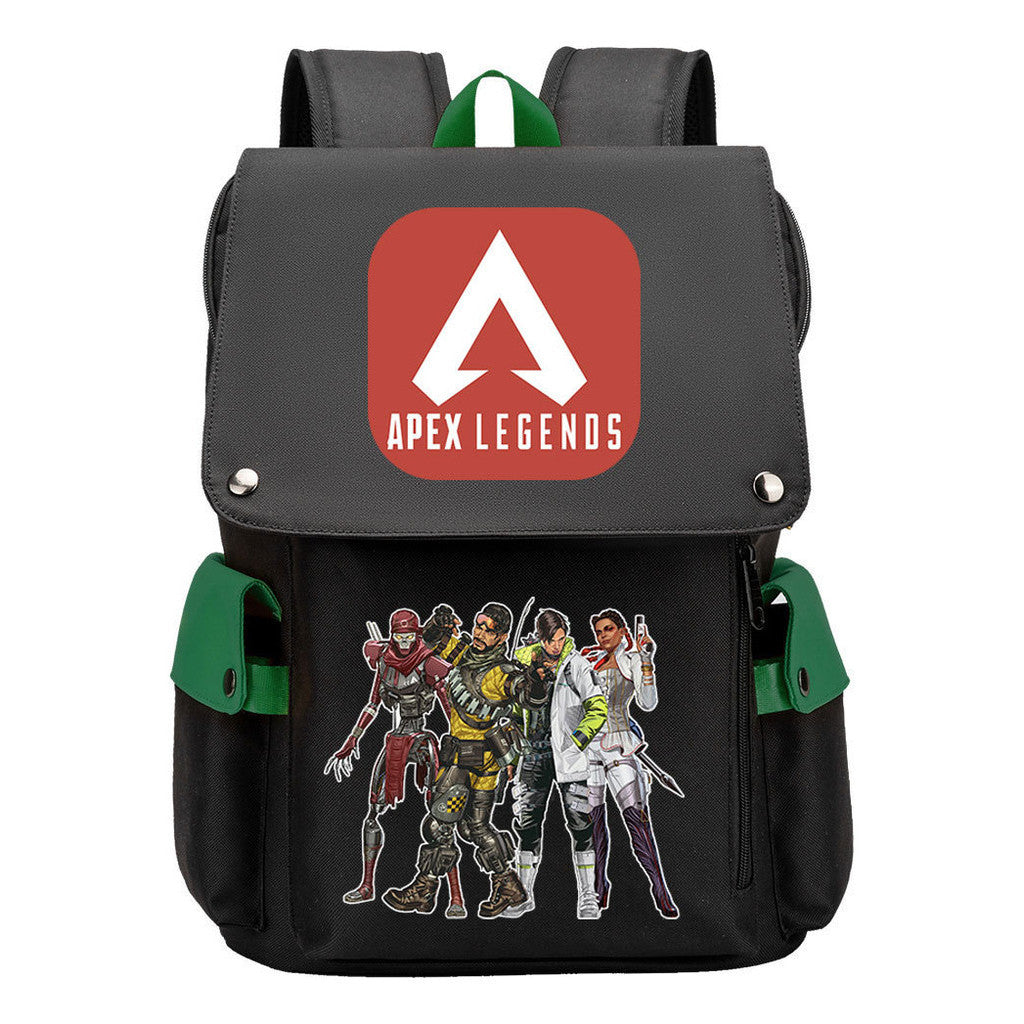 Apex Hero Print Usb Charging Cap Headpiece Student Backpack Leisure Backpack