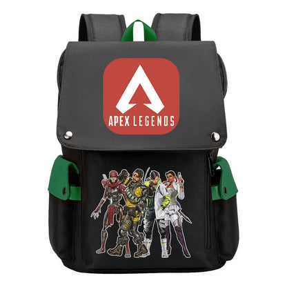Apex Hero Print Usb Charging Cap Headpiece Student Backpack Leisure Backpack