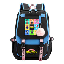 My Heroes Academy Usb Student Backpack, Casual Woven Strap Flip Back Backpack
