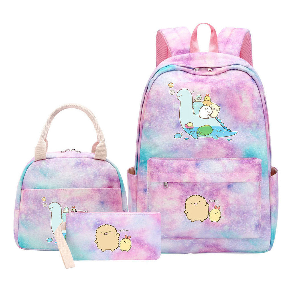 Corner Biology Student School Bag Lunch Bag Three Piece Set Backpack Set