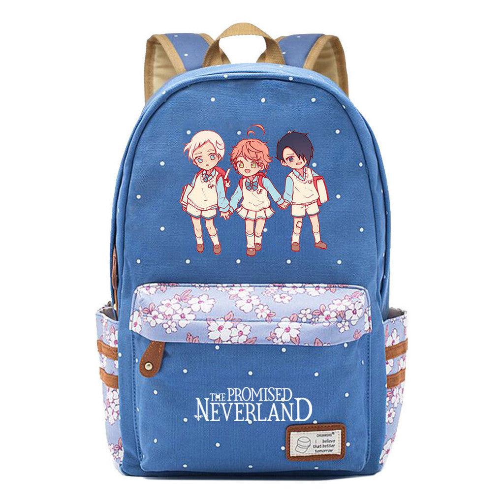 Promised Dream Island Printed Student Backpack, Floral Casual Backpack