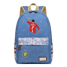 Football Star Cristiano Ronaldo Printed Student Backpack, Floral Casual Backpack