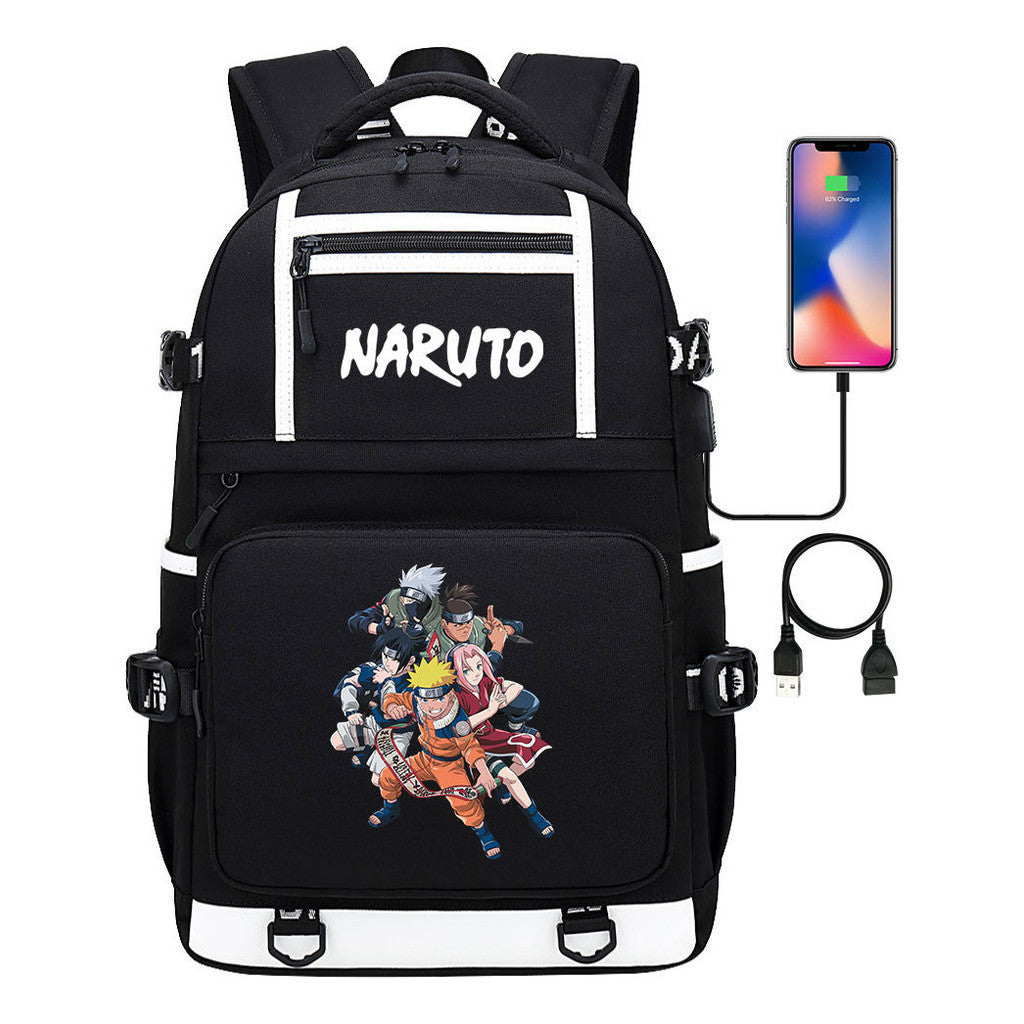 Naruto Usb Youth Student School Bag Men's And Women's Backpack Leisure Travel Bag