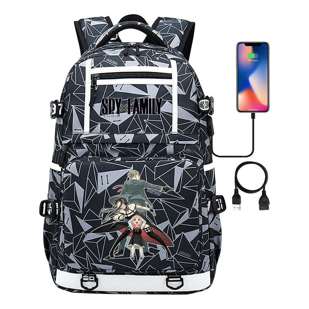 Comic Print Usb Youth Student Backpack For Men And Women, Backpack Leisure Travel