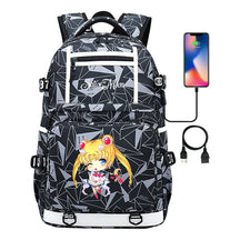 Anime Beauty Girl Warrior Usb Youth Student School Bag Men's And Women's Backpack Leisure Travel Backpack