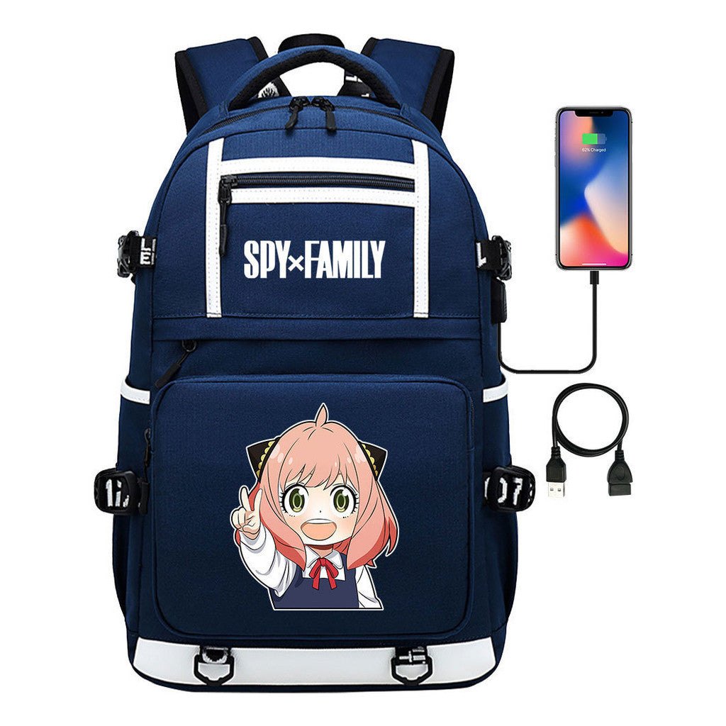 Printed Usb Youth Student Backpack Men's And Women's Backpack Leisure Travel Backpack