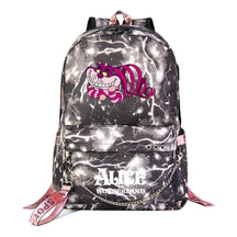 Cheshire Cat Alice's Adventure In Wonderland Youth School Bag Men's And Women's Leisure Weaving Strap Backpack