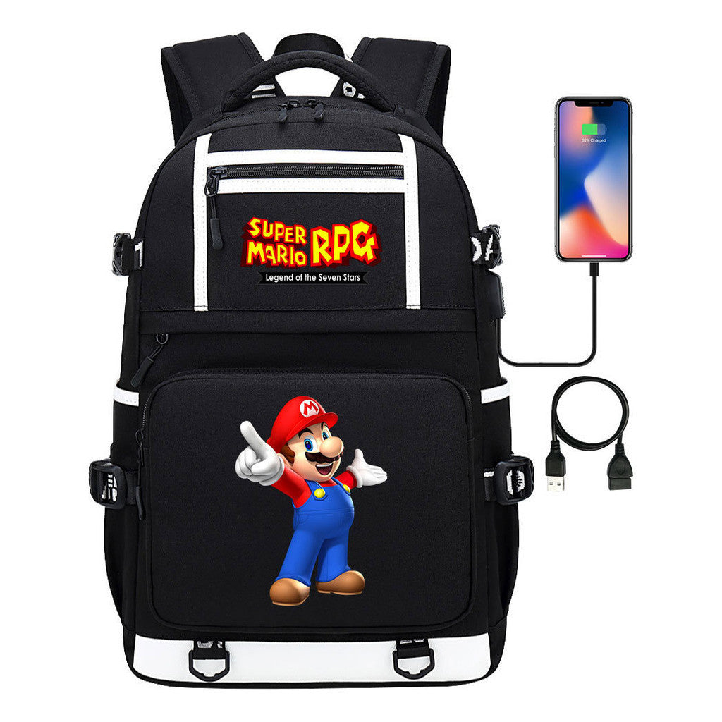 Super Mario Printed Backpack For Men And Women, Casual Travel Backpack