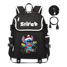 Anime Star Baby Stitch Printed Usb Student Backpack For Men And Women's Leisure Travel Backpack