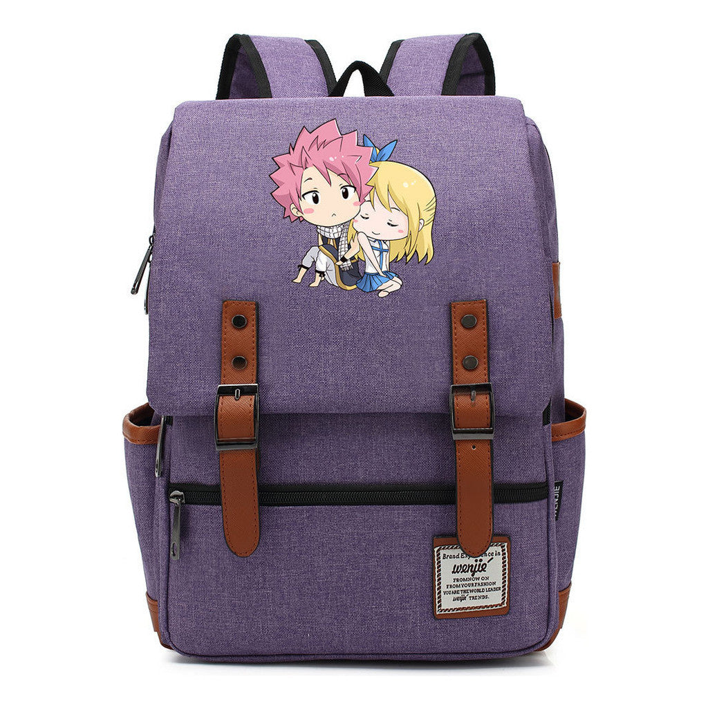 Printed Teenage Student Backpack For Men And Women With Casual Belt Buckle Classic Backpack