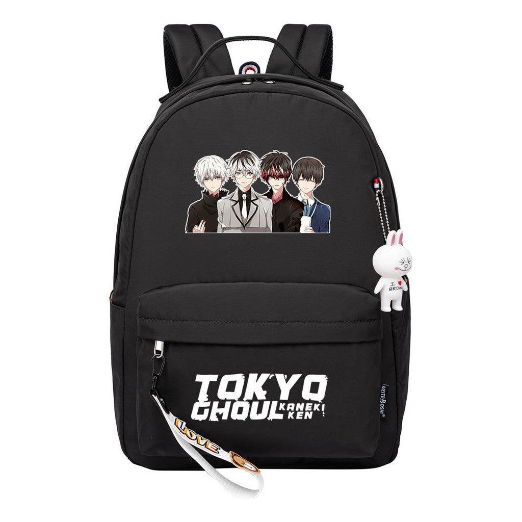 Manga Printed Teenage Student Backpack, Casual Bag, Girl Backpack