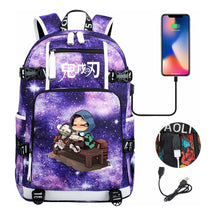 Cartoon Printed Usb Large Capacity Youth Student Backpack For Men And Women's Leisure Travel Backpack
