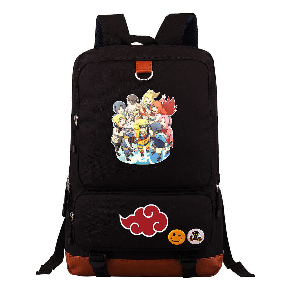 Cartoon Naruto Uchibo Youth Student School Bag Large Capacity Travel Bag Men's And Women's Backpack