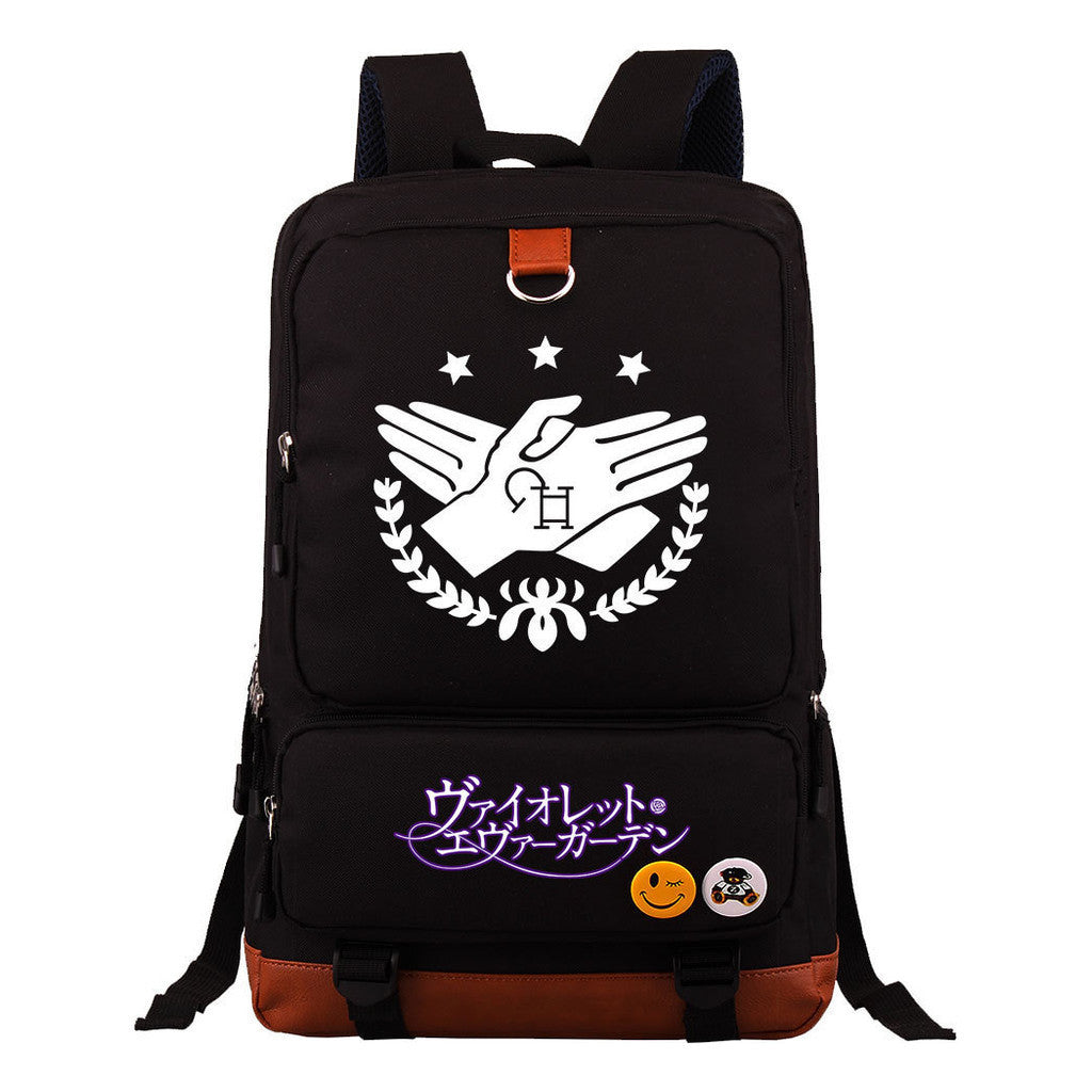 Violet Eternal Garden Printed Youth Student School Bag Large Capacity Travel Bag Men's And Women's Backpack