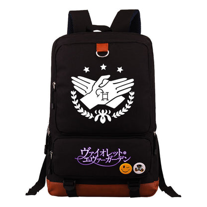 Violet Eternal Garden Printed Youth Student School Bag Large Capacity Travel Bag Men's And Women's Backpack