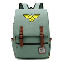 Anime Wonder Woman Printed Youth Student School Bag Men's And Women's Leisure Belt Buckle Backpack