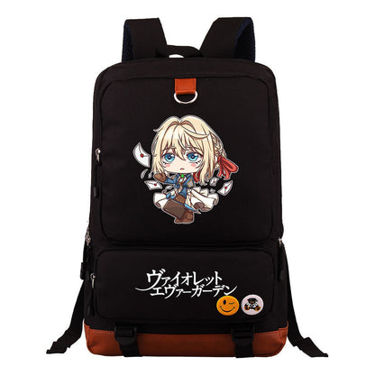 Violet Eternal Garden Printed Student School Bag Large Capacity Travel Bag Men's And Women's Backpack