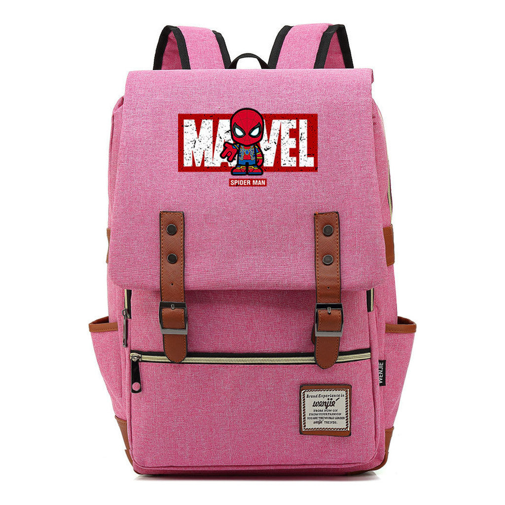 Superhero Printed Youth Student Backpack For Men And Women's Casual Classic Backpack