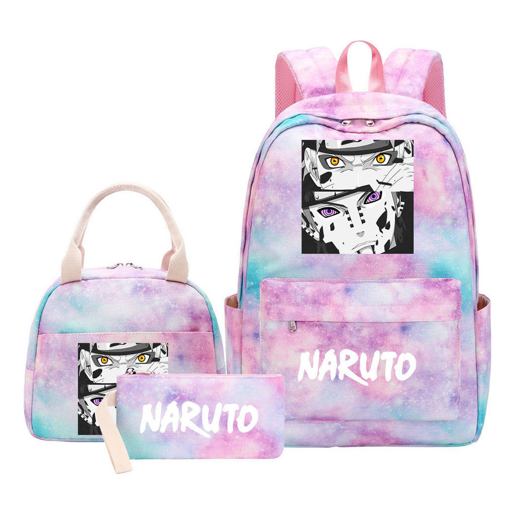 Naruto Teenage Girls School Bag Lunch Bag Three Piece Backpack Set