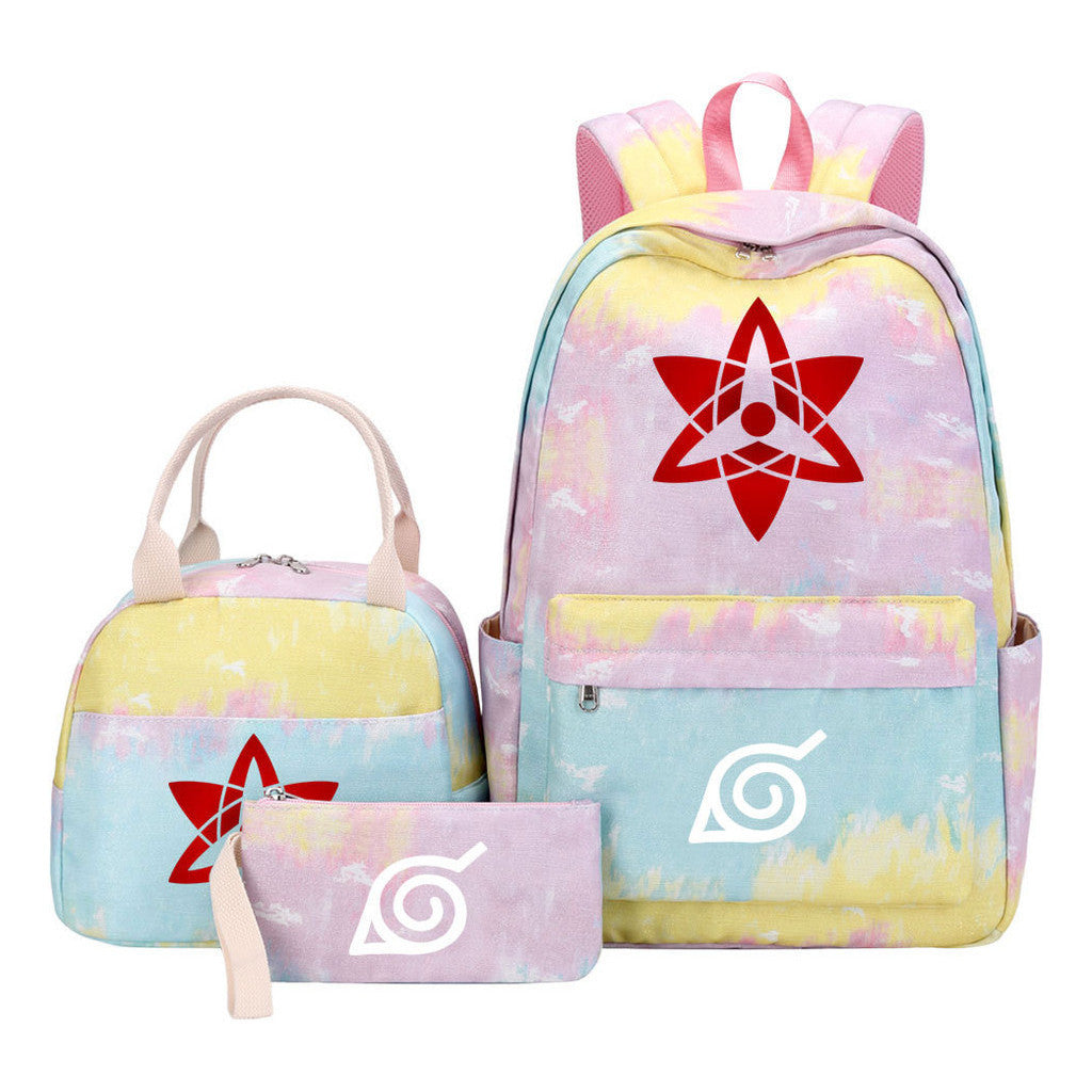 Naruto Student Girl Backpack Lunch Bag Three Piece Set Backpack Set