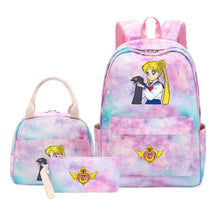 Beautiful Girl Warrior Teenage Girls Backpack Lunch Bag Three Piece Set With Backpack Cover