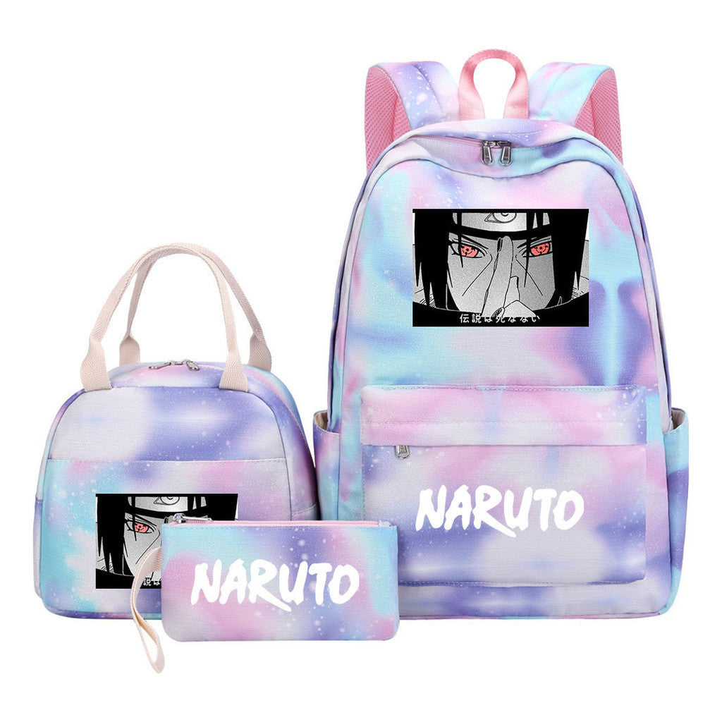 Naruto Student Girl Backpack Lunch Bag Three Piece Set Backpack Set
