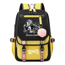 Cartoon Fashion Usb Youth School Bag For Boys And Girls Casual Ribbon Flip Backpack
