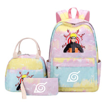 Naruto Youth Student School Bag Lunch Bag Three Piece Set Backpack Set