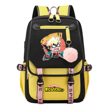 My Heroes Academy Usb Student Backpack For Boys And Girls, Casual Weaving Ribbon Flip Back Backpack