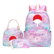 Naruto Teenage Student Girls School Bag Lunch Bag Three Piece Set Backpack Set