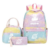 Naruto Teenage Student Girls School Bag Lunch Bag Three Piece Set Backpack Set