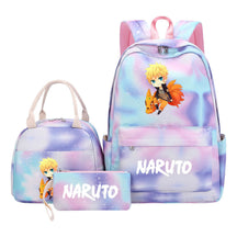Naruto Teenage Student Girls School Bag Lunch Bag Three Piece Set Backpack Set